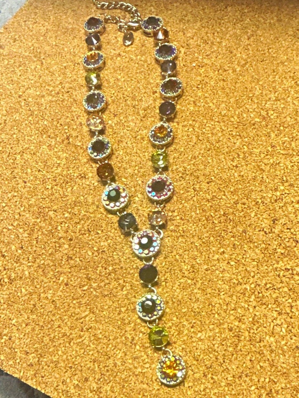 Gold-Tone Multistone Pendant Y Necklace - Christian Siriano Y necklace
